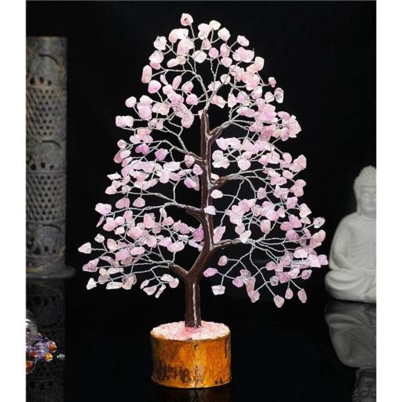 Rose Quartz Crystal Tree of Life-Chakra Tree for Positive Energy,Feng Shui Decor - Picture 2 of 6